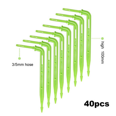 Kerti öntöző csepegtető készlet Zöld ívelt nyíl csepegtető 3/5 mm-től 4/7 mm-ig tömlőcsatlakozó üvegházi öntözés cserepes víztakarékos