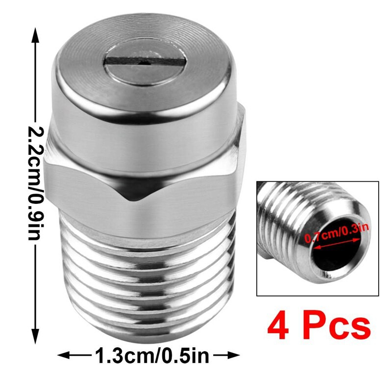 Promovare! 4 bucăți de spălat cu presiune duză pentru curățarea suprafețelor duză de înlocuire tip filet duză de pulverizare la mătura de apă și trenul de rulare Cl
