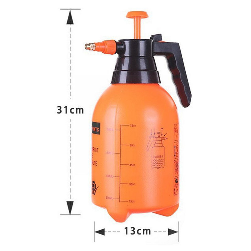2L/3L narancssárga kézi nyomógombos permetező palack, állítható palack fúvóka szivattyú kompressziós kézi permetező levegő