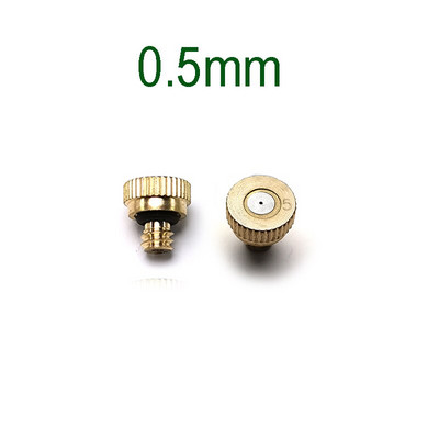 20 DB menetes sárgaréz párásító fúvóka, 0,1-0,8 mm-es nyílású vízpermetező alkatrészek ködfúvóka terasz ködképző rendszerhez kültéri hűtéshez