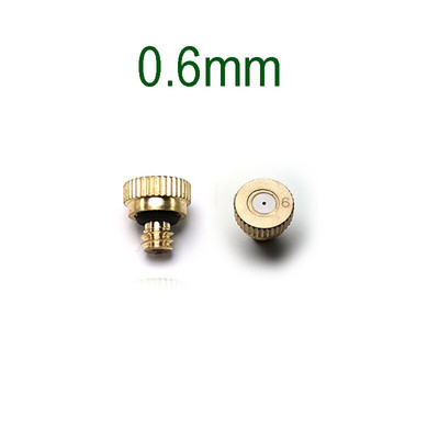 20 DB menetes sárgaréz párásító fúvóka, 0,1-0,8 mm-es nyílású vízpermetező alkatrészek ködfúvóka terasz ködképző rendszerhez kültéri hűtéshez