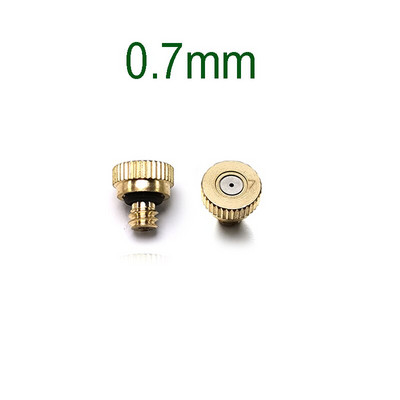 20 DB menetes sárgaréz párásító fúvóka, 0,1-0,8 mm-es nyílású vízpermetező alkatrészek ködfúvóka terasz ködképző rendszerhez kültéri hűtéshez