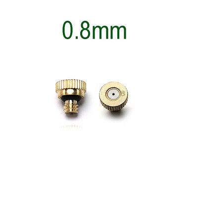 20 DB menetes sárgaréz párásító fúvóka, 0,1-0,8 mm-es nyílású vízpermetező alkatrészek ködfúvóka terasz ködképző rendszerhez kültéri hűtéshez