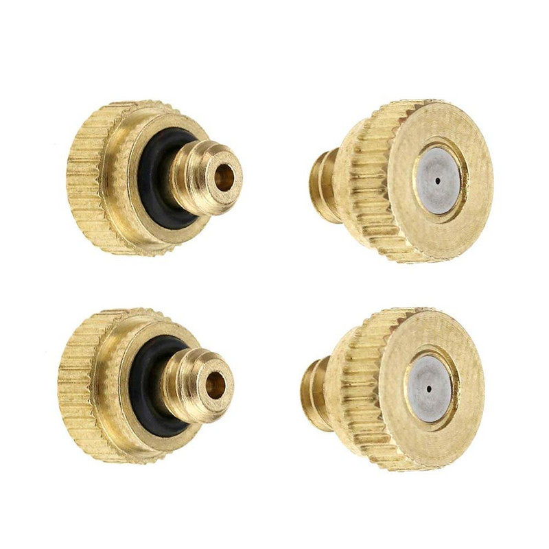 20 DB menetes sárgaréz párásító fúvóka, 0,1-0,8 mm-es nyílású vízpermetező alkatrészek ködfúvóka terasz ködképző rendszerhez kültéri hűtéshez