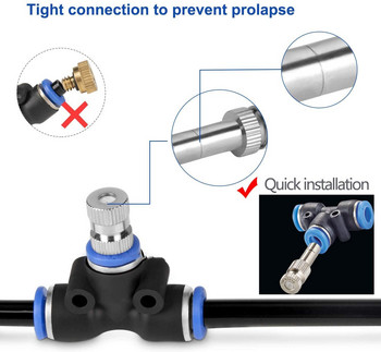 5Pcs Охлаждаща система за мъгла с ниско налягане Разпръскващи дюзи 6 mm Slip lock Бързи конектори Овлажняване Поливане Озеленяванеc Пръскачка