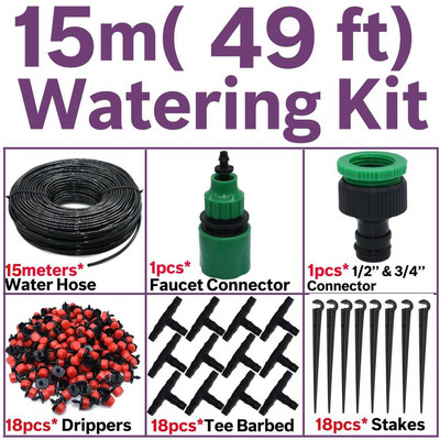 KESLA 5M-25M automatinio mikrolašelinio laistymo laistymo sistemos komplektas žarna Namų sodas ir reguliuojamos lašintuvai Šiltnamiai vazoniniai augalai