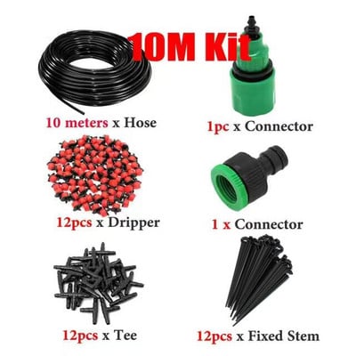 5-25M DIY csepegtető öntözőrendszer automatikus öntöző önöntöző kerti tömlő mikro csepegtető öntözőkészletek kerti üvegházhoz