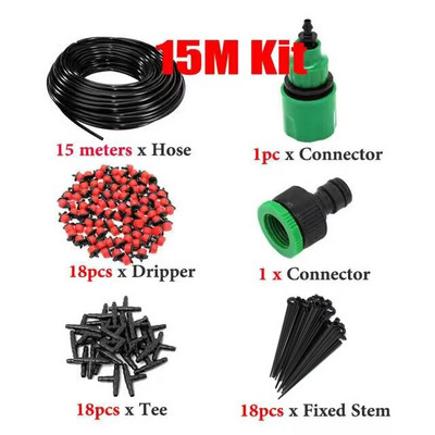 5-25M DIY csepegtető öntözőrendszer automatikus öntöző önöntöző kerti tömlő mikro csepegtető öntözőkészletek kerti üvegházhoz