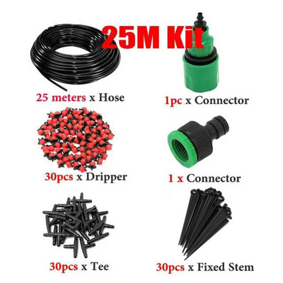 5-25M DIY csepegtető öntözőrendszer automatikus öntöző önöntöző kerti tömlő mikro csepegtető öntözőkészletek kerti üvegházhoz