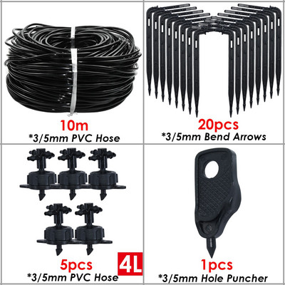 KESLA 2L nyíl csepegtető rendszer emitter 4 utas 3/5mm Tömlő csepegtető nyíl Cseppelő üvegház Öntözőrendszer vízcsepp kert 5-50 szett