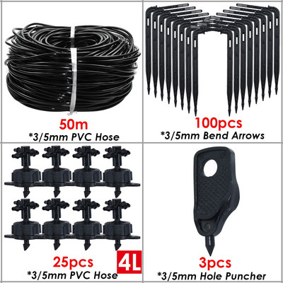 KESLA 2L nyíl csepegtető rendszer emitter 4 utas 3/5mm Tömlő csepegtető nyíl Cseppelő üvegház Öntözőrendszer vízcsepp kert 5-50 szett