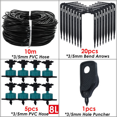 KESLA 2L nyíl csepegtető rendszer emitter 4 utas 3/5mm Tömlő csepegtető nyíl Cseppelő üvegház Öntözőrendszer vízcsepp kert 5-50 szett
