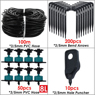 KESLA 2L nyíl csepegtető rendszer emitter 4 utas 3/5mm Tömlő csepegtető nyíl Cseppelő üvegház Öntözőrendszer vízcsepp kert 5-50 szett