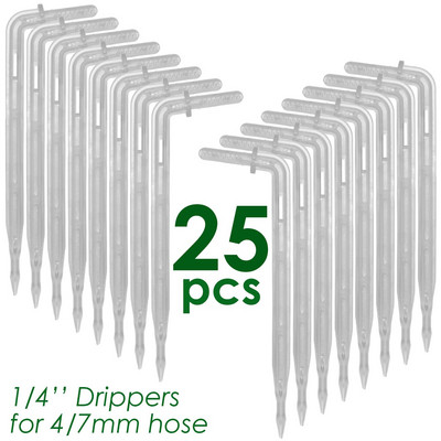 KESLA 25 DB 4/7mm átlátszó könyöknyíl csepegtető hajlító 1/4'' cseppkibocsátó kerti cserepes öntöző öntöző eszköz üvegház