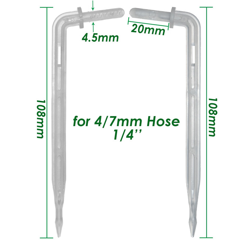 KESLA 25 DB 4/7mm átlátszó könyöknyíl csepegtető hajlító 1/4'' cseppkibocsátó kerti cserepes öntöző öntöző eszköz üvegház