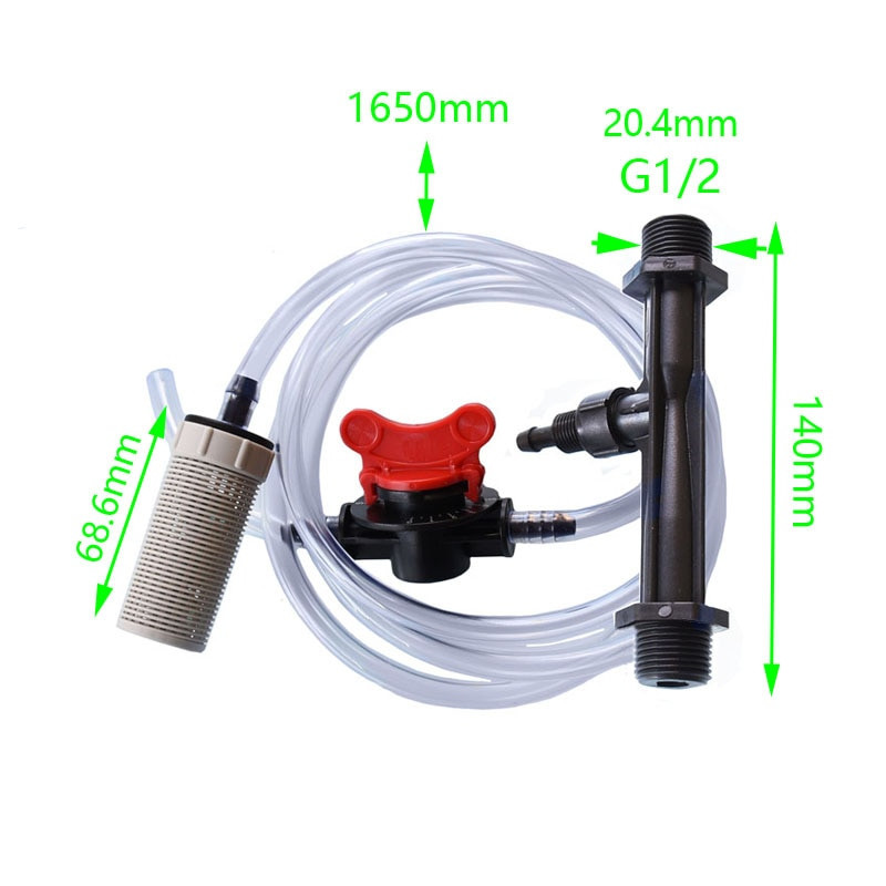 Drėkinimo Venturi trąšų purkštukas 3/41/2 Venturi sistema Automatinis trąšų rinkinys Filtras įmontuotas svorio rutulys 1 komplektas