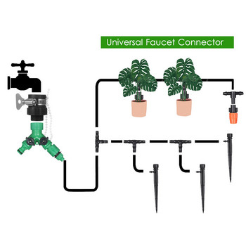 Κιτ στάγδην άρδευσης φυτών DIY Σύστημα ποτίσματος με ηλεκτρονικά ακροφύσια χρονοδιακόπτη αυτόματης άρδευσης για βεράντα με γκαζόν κήπου