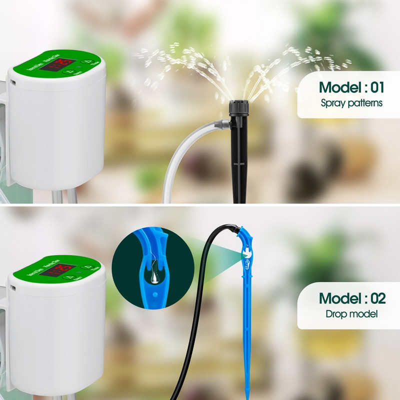 Automatinis laistymo rinkinys 2/4/8 galvutės siurblio laikmačio sistema Išmanusis valdiklis Gėlės Augalai Bonsai Namų purkštuvas lašelinio drėkinimo įrenginys