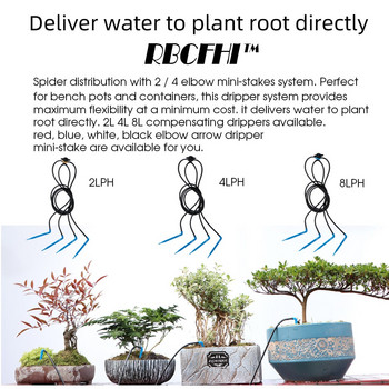 Σύστημα ποτίσματος φυτών 20M 1/8\'\' Multi-Outlet Dripper Potted Plant irigation System Drip Greenhouse 3/5mm 4-Way Arrow 2-Way Emitter Garden