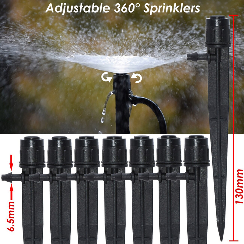 Picurator de irigare reglabil de 13 cm KESLA 90/180/360 de introducere a pământului pentru furtun de 1/4" 4/7mm conector pentru aspersoare pentru udarea grădinii