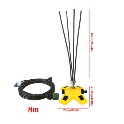 US/EU Plug Stand-up párásító hűtőrendszer 8MLine+4 sárgaréz fúvókákkal, flexibilis Mister belső udvarhoz, medence grillezéshez, vízben játszható gyerekeknek
