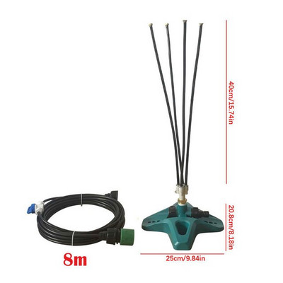 US/EU Plug Stand-up párásító hűtőrendszer 8MLine+4 sárgaréz fúvókákkal, flexibilis Mister belső udvarhoz, medence grillezéshez, vízben játszható gyerekeknek