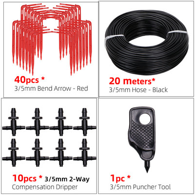 Üvegházhatású csepegtető öntözés 4-utas 2L 4L 8L 3/5 mm-es tömlő Arrow Kit Növénycserép Kerti Gyep öntözési kanyar csepegtető öntöző távadó