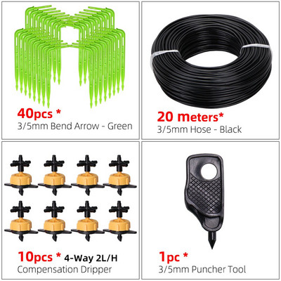 Üvegházhatású csepegtető öntözés 4-utas 2L 4L 8L 3/5 mm-es tömlő Arrow Kit Növénycserép Kerti Gyep öntözési kanyar csepegtető öntöző távadó