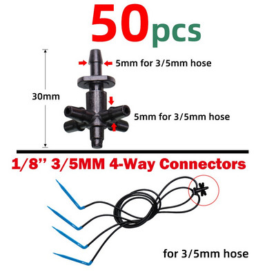 Üvegházhatású csepegtető öntözés 4-utas 2L 4L 8L 3/5 mm-es tömlő Arrow Kit Növénycserép Kerti Gyep öntözési kanyar csepegtető öntöző távadó
