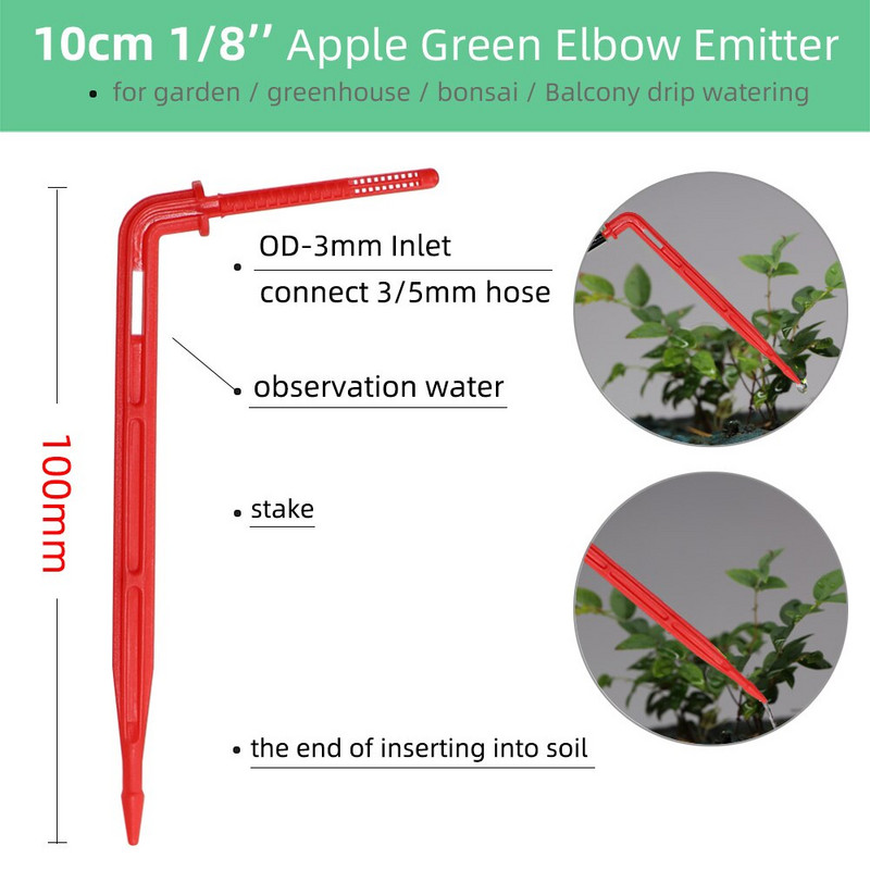 Üvegházhatású csepegtető öntözés 4-utas 2L 4L 8L 3/5 mm-es tömlő Arrow Kit Növénycserép Kerti Gyep öntözési kanyar csepegtető öntöző távadó