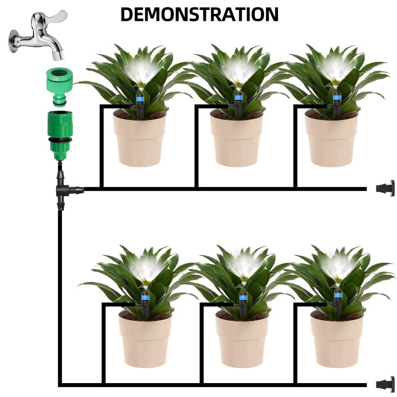 Set de udare cu furtun de 5M-60M Sistem de udare pentru grădină Sistem de irigare prin picurare cu fântână de apă pentru plante de apă