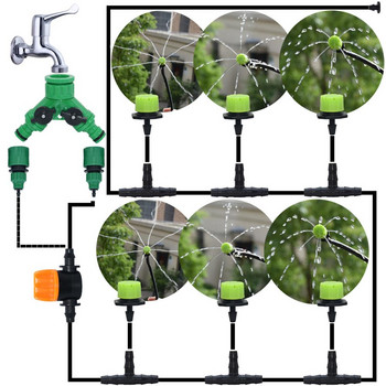 KESLA 5-60M Автоматична 1/4\'\' система за микро капково напояване Комплекти за самонапояване със спрей за градински цветя и тревни площи с регулируем зелен капкообразувател