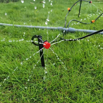 Κόκκινο κιτ άρδευσης με σταγόνες Σύστημα άρδευσης κήπου για γκαζόν θερμοκηπίου κήπου και κρεμαστά καλάθια