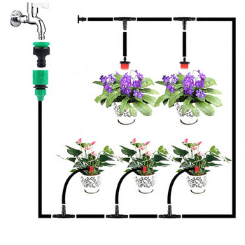 Автоматична система за напояване AIVY, маркуч за поливане на градината, комплект за микро капково напояване с регулируем капкомер, система за охлаждане със спрей