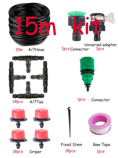 AIVY automata öntözőrendszer, kerti öntözőcső, mikro csepegtető öntözőkészlet állítható csepegtetővel, permetező hűtőrendszer