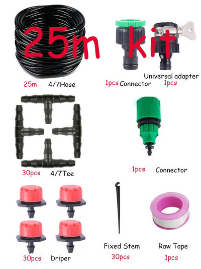 AIVY automata öntözőrendszer, kerti öntözőcső, mikro csepegtető öntözőkészlet állítható csepegtetővel, permetező hűtőrendszer