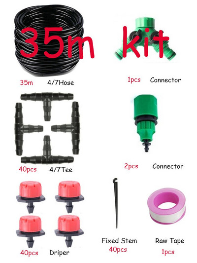 AIVY automata öntözőrendszer, kerti öntözőcső, mikro csepegtető öntözőkészlet állítható csepegtetővel, permetező hűtőrendszer
