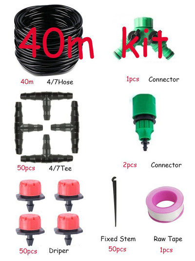 AIVY automata öntözőrendszer, kerti öntözőcső, mikro csepegtető öntözőkészlet állítható csepegtetővel, permetező hűtőrendszer