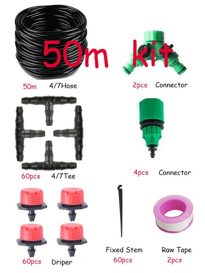 AIVY automata öntözőrendszer, kerti öntözőcső, mikro csepegtető öntözőkészlet állítható csepegtetővel, permetező hűtőrendszer