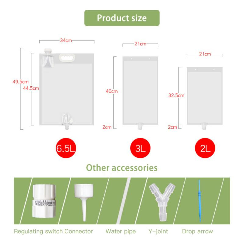 Sistem automat de udare pentru interior 2L/3L saci de apa pentru plante Dispozitive de udare automate Kit de irigare prin picurare cu comutator supapa de control