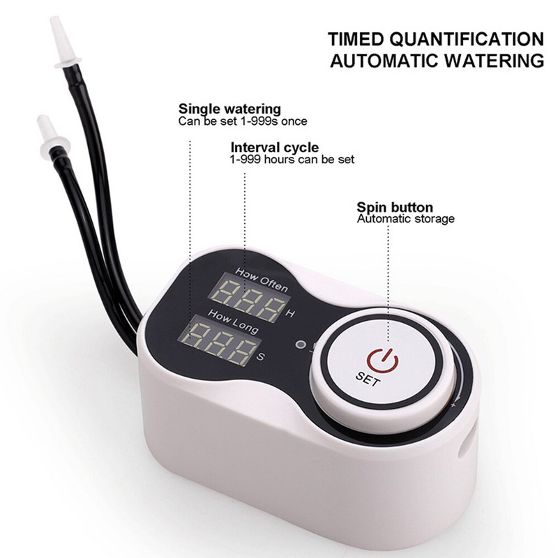 Noul sistem inteligent de picurare, temporizator automat, dispozitiv de udare, controler pentru pompă de apă de grădină pentru flori de plante în ghiveci