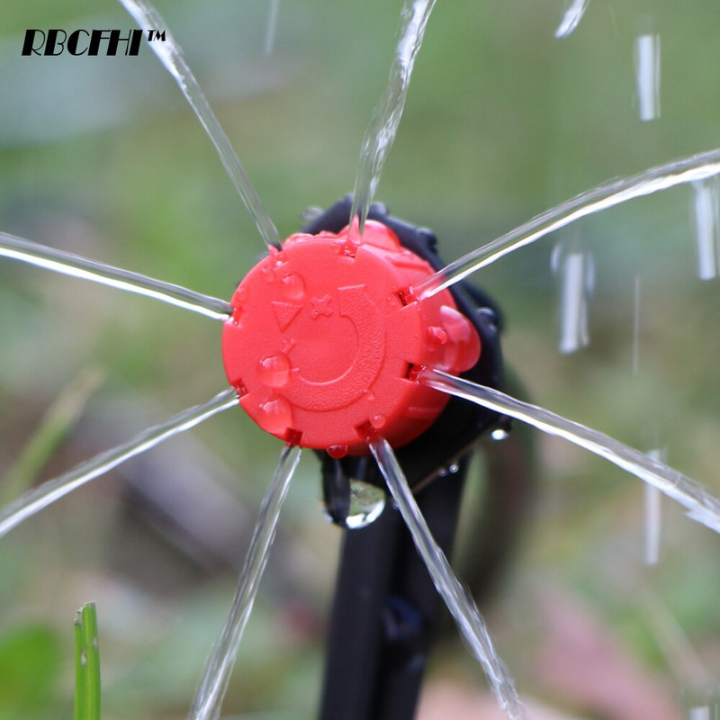 RBCFHI 5-50M nauja automatinė sodo laistymo sistema LCD vandens laikmačio valdiklio laistymo rinkinys Reguliuojamas lašintuvų mikro lašinimo antgalis