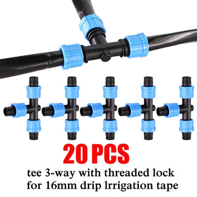 RBCFHI 20M-150M 16mm 0.2mm Grosimea peretelui distanță 20cm Bandă de irigare prin picurare Sistem de udare prin picurare cu conector de grădină de 5/8 inchi