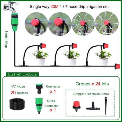 Sistem de irigare prin picurare 5M-50M bricolaj udare automată furtun de grădină Micro seturi de udare prin picurare cu picuratoare reglabile pentru acasă