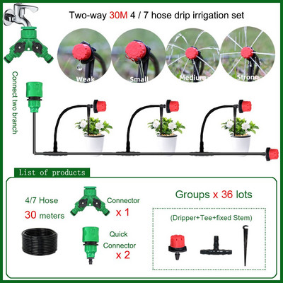 Sistem de irigare prin picurare 5M-50M bricolaj udare automată furtun de grădină Micro seturi de udare prin picurare cu picuratoare reglabile pentru acasă