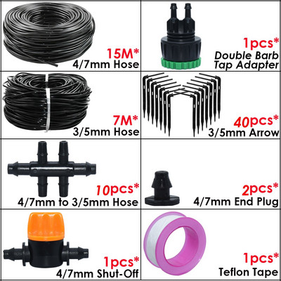 KESLA Kit de irigare pentru udare automată de grădină Emițător de cot Sistem de picurare 4/7 până la 3/5 mm Furtun de casă Bonsai Plante în ghiveci Seră