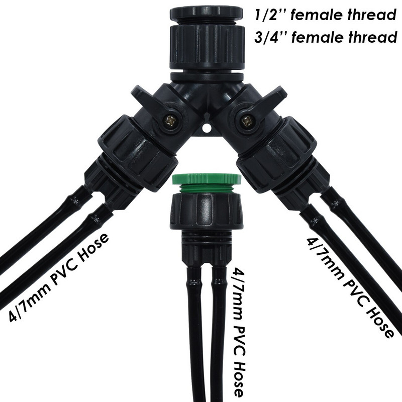 KESLA Kit de irigare pentru udare automată de grădină Emițător de cot Sistem de picurare 4/7 până la 3/5 mm Furtun de casă Bonsai Plante în ghiveci Seră