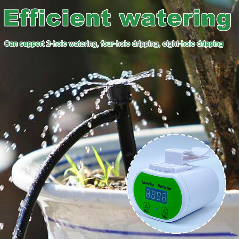 Sistem automat de udare Seturi de irigare prin picurare în mod dublu Mașină de udat cu temporizator pentru interior, exterior, casă, grădină, flori, plante