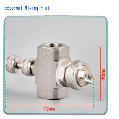 Reguliuojamas purškiamas purškiamas drėkinamasis antgalis 1/4" sriegis Nerūdijančio plieno oro purškimo antgalis Dviejų skysčių dujų ir vandens maišymas