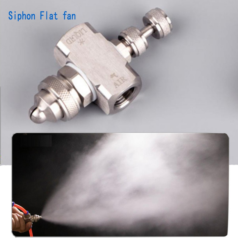 Reguliuojamas purškiamas purškiamas drėkinamasis antgalis 1/4" sriegis Nerūdijančio plieno oro purškimo antgalis Dviejų skysčių dujų ir vandens maišymas